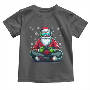 Funny Christmas Gamer Santa Claus Game Controller Toddler T Shirt TS11 Dark Heather Print Your Wear