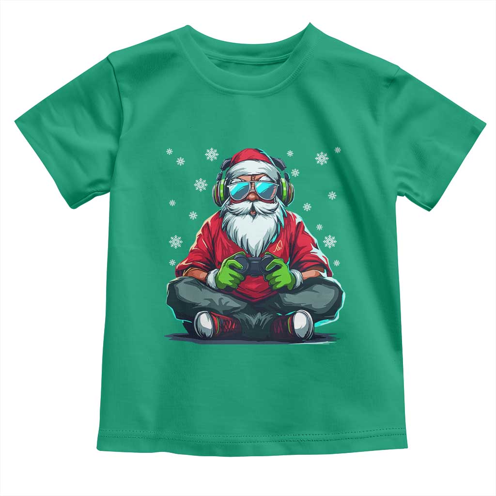 Funny Christmas Gamer Santa Claus Game Controller Toddler T Shirt TS11 Irish Green Print Your Wear