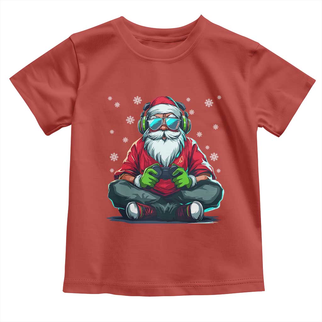 Funny Christmas Gamer Santa Claus Game Controller Toddler T Shirt TS11 Red Print Your Wear