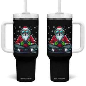 Funny Christmas Gamer Santa Claus Game Controller Tumbler With Handle TS11 One Size: 40 oz Black Print Your Wear