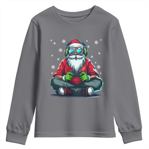 Funny Christmas Gamer Santa Claus Game Controller Youth Sweatshirt TS11 Charcoal Print Your Wear