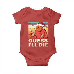 Funny Christmas Rpg Gamer Baby Onesie Guess l Will Die Retro Dice Santa Hat TS11 Red Print Your Wear