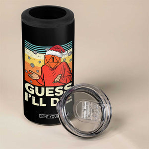 Funny Christmas Rpg Gamer 4 in 1 Can Cooler Tumbler Guess l Will Die Retro Dice Santa Hat TS11 Print Your Wear