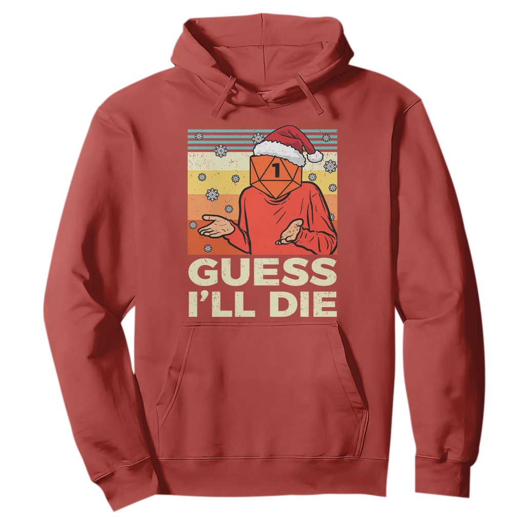 Funny Christmas Rpg Gamer Hoodie Guess l Will Die Retro Dice Santa Hat TS11 Red Print Your Wear