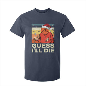 Funny Christmas Rpg Gamer T Shirt For Kid Guess l Will Die Retro Dice Santa Hat TS11 Navy Print Your Wear