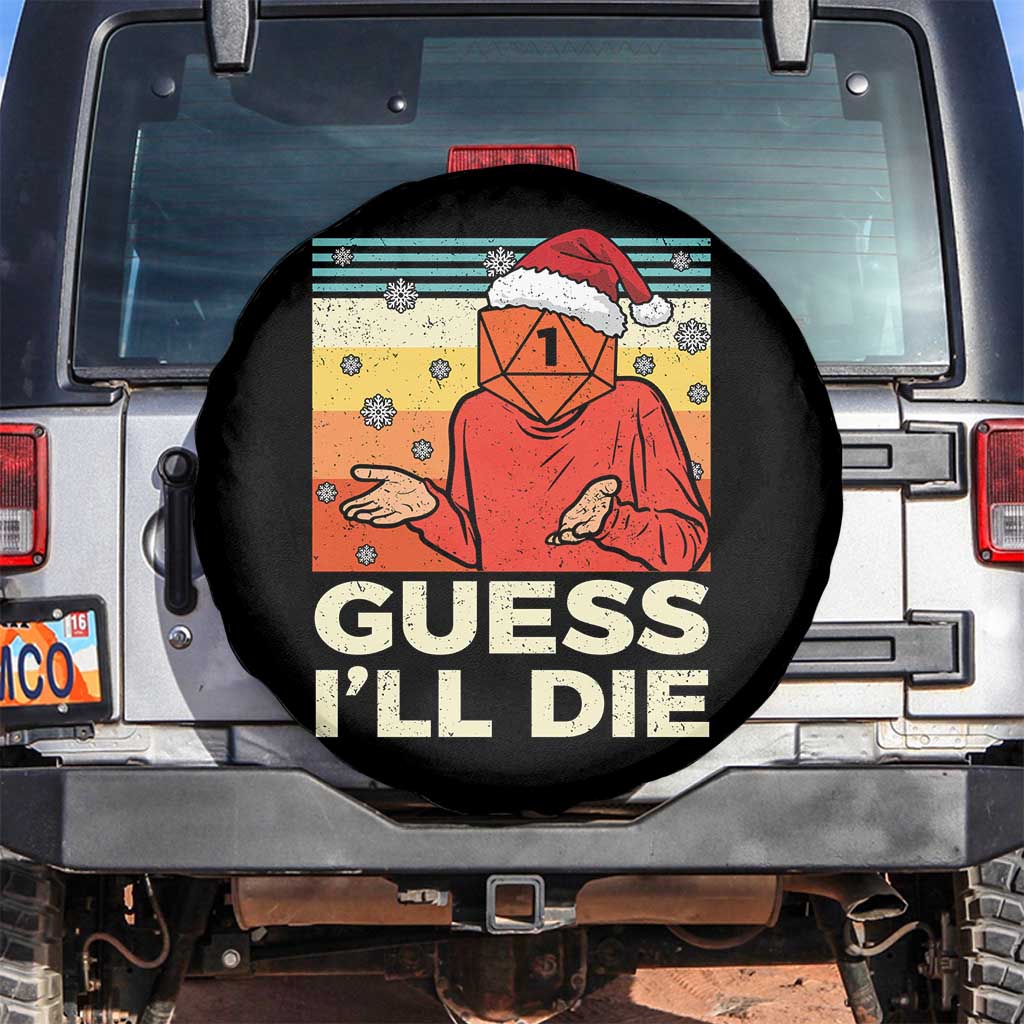 Funny Christmas Rpg Gamer Spare Tire Cover Guess l Will Die Retro Dice Santa Hat TS11 No hole Black Print Your Wear