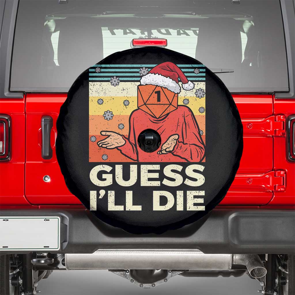 Funny Christmas Rpg Gamer Spare Tire Cover Guess l Will Die Retro Dice Santa Hat TS11 Black Print Your Wear