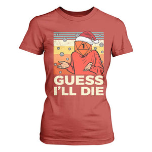 Funny Christmas Rpg Gamer T Shirt For Women Guess l Will Die Retro Dice Santa Hat TS11 Red Print Your Wear