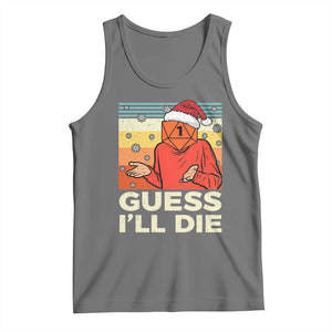 Funny Christmas Rpg Gamer Tank Top Guess l Will Die Retro Dice Santa Hat TS11 Black Heather Print Your Wear