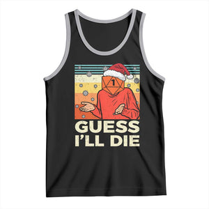 Funny Christmas Rpg Gamer Tank Top Guess l Will Die Retro Dice Santa Hat - Print Your Wear