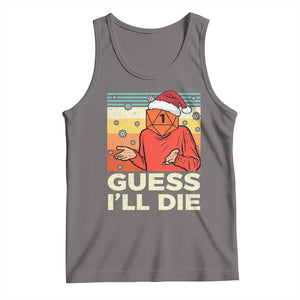 Funny Christmas Rpg Gamer Tank Top Guess l Will Die Retro Dice Santa Hat TS11 Deep Heather Print Your Wear