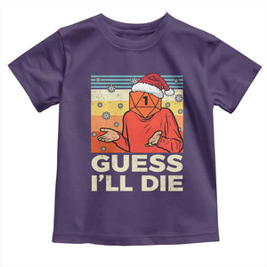Funny Christmas Rpg Gamer Toddler T Shirt Guess l Will Die Retro Dice Santa Hat TS11 Purple Print Your Wear