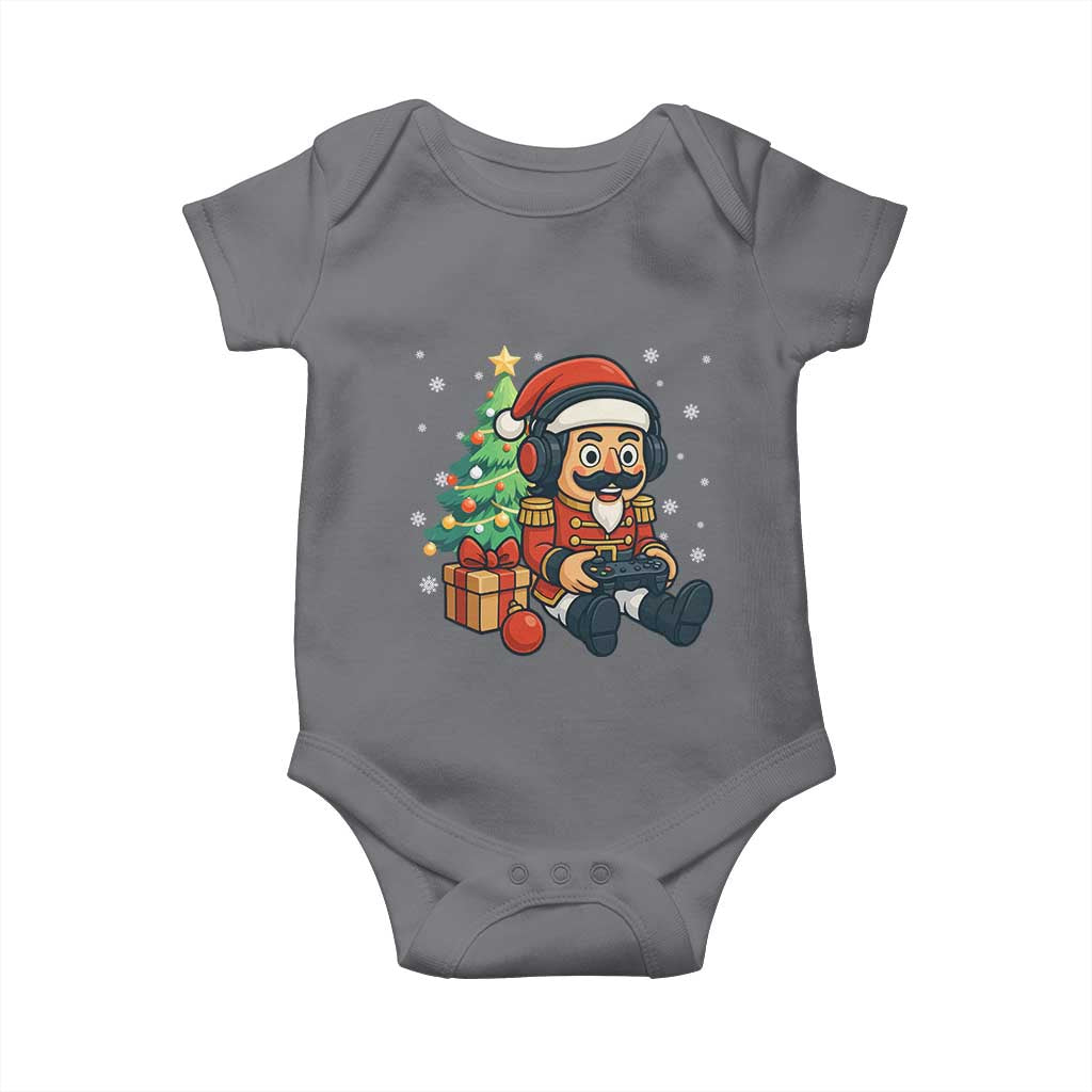 Funny Christmas Video Game Nutcracker Xmas Tree Gamer Baby Onesie TS11 Charcoal Print Your Wear
