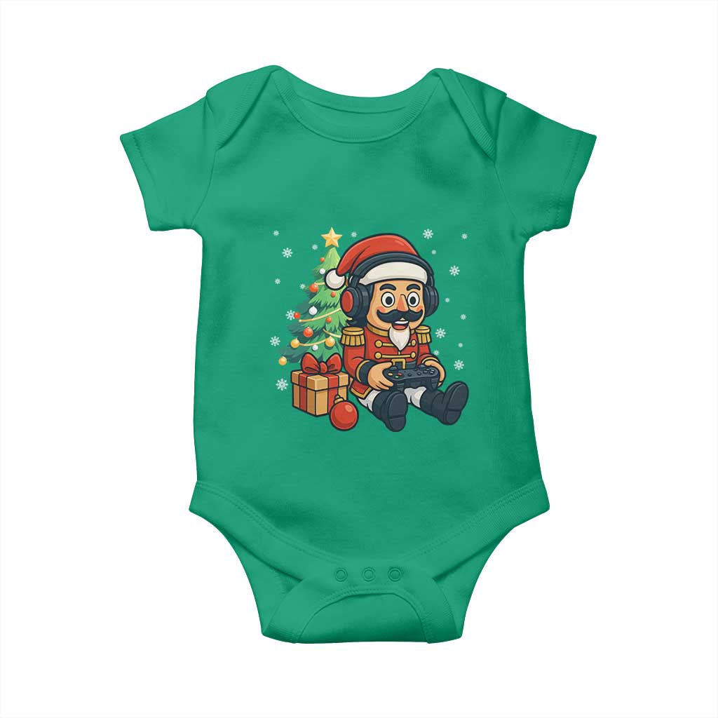 Funny Christmas Video Game Nutcracker Xmas Tree Gamer Baby Onesie TS11 Irish Green Print Your Wear
