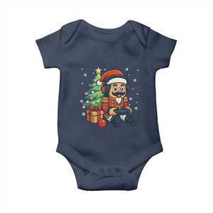 Funny Christmas Video Game Nutcracker Xmas Tree Gamer Baby Onesie TS11 Navy Print Your Wear