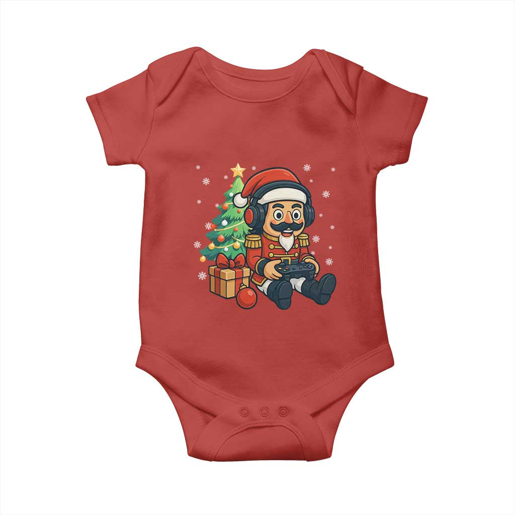 Funny Christmas Video Game Nutcracker Xmas Tree Gamer Baby Onesie TS11 Red Print Your Wear