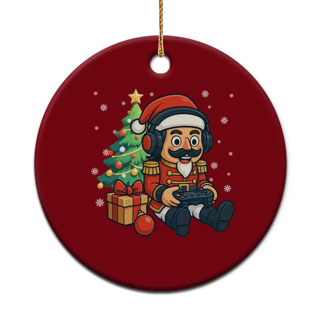 Funny Christmas Video Game Nutcracker Xmas Tree Gamer Ceramic Ornament TS11 1pc Red Print Your Wear