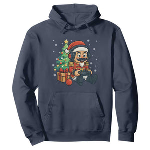 Funny Christmas Video Game Nutcracker Xmas Tree Gamer Hoodie TS11 Navy Print Your Wear