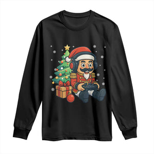 Funny Christmas Video Game Nutcracker Xmas Tree Gamer Long Sleeve Shirt TS11 Black Print Your Wear
