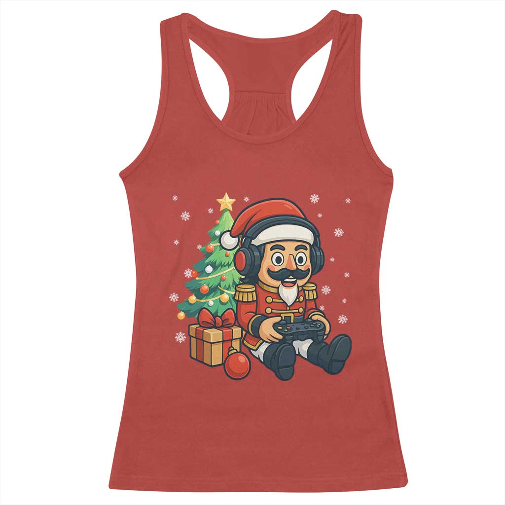 Funny Christmas Video Game Nutcracker Xmas Tree Gamer Racerback Tank Top TS11 Red Print Your Wear
