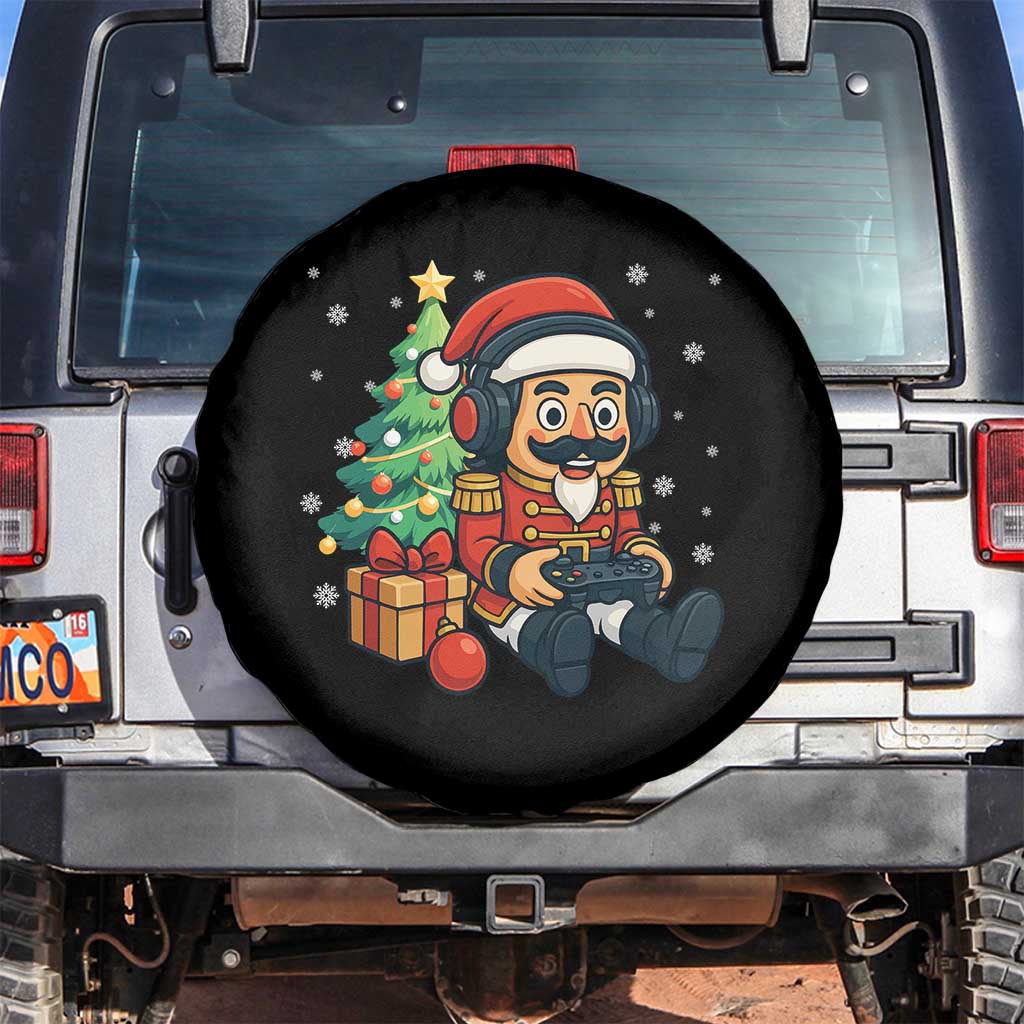Funny Christmas Video Game Nutcracker Xmas Tree Gamer Spare Tire Cover TS11 No hole Black Print Your Wear