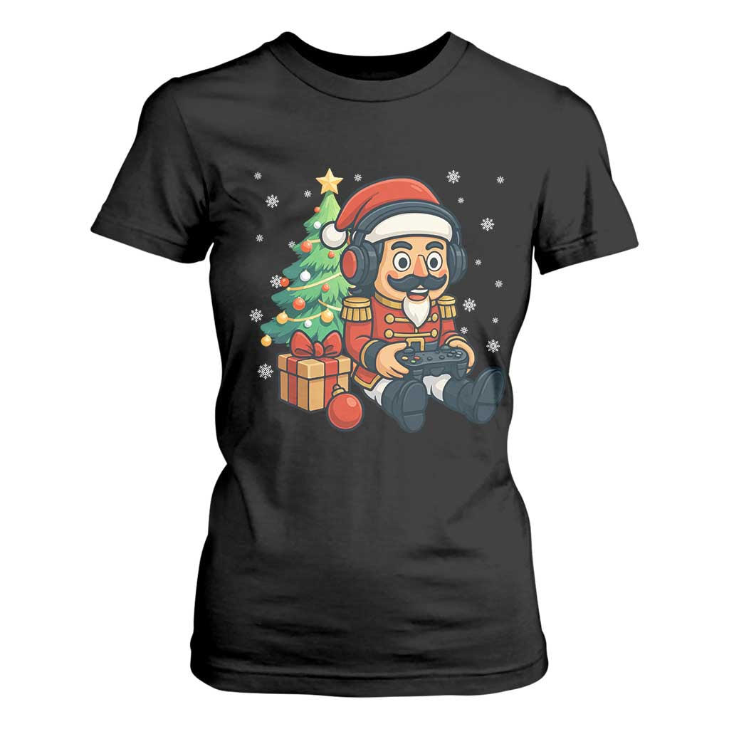 Funny Christmas Video Game Nutcracker Xmas Tree Gamer T Shirt For Women TS11 Black Print Your Wear