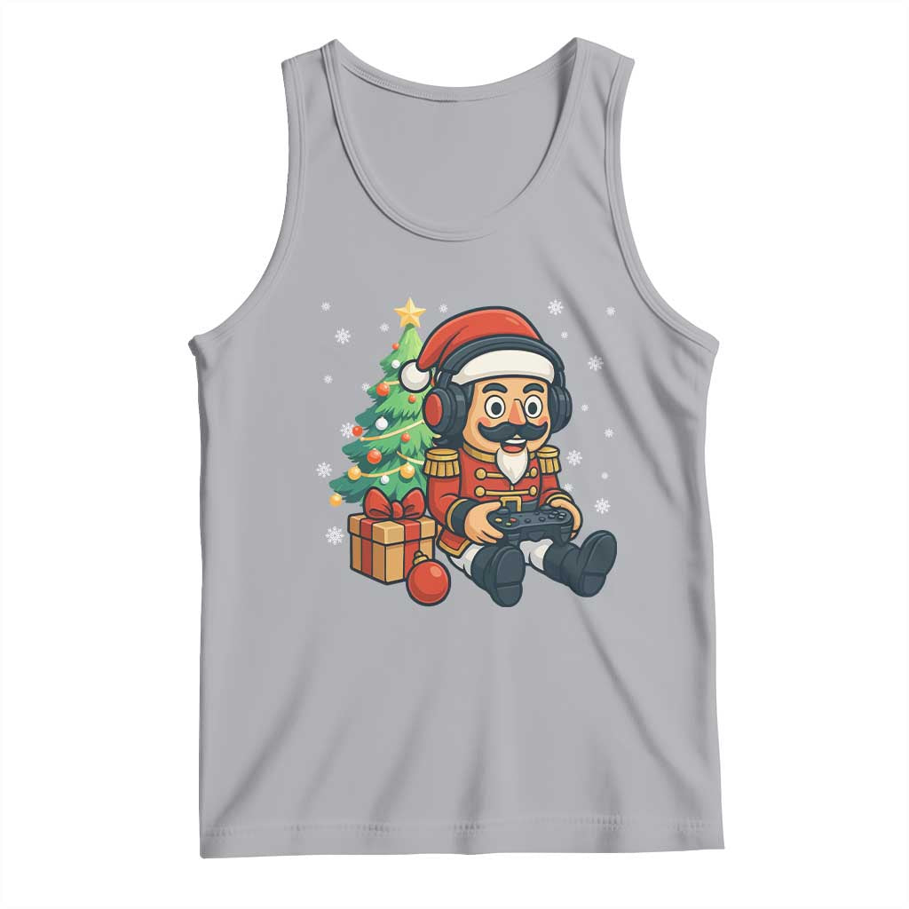 Funny Christmas Video Game Nutcracker Xmas Tree Gamer Tank Top TS11 Athletic Heather Print Your Wear