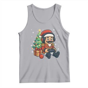 Funny Christmas Video Game Nutcracker Xmas Tree Gamer Tank Top TS11 Athletic Heather Print Your Wear