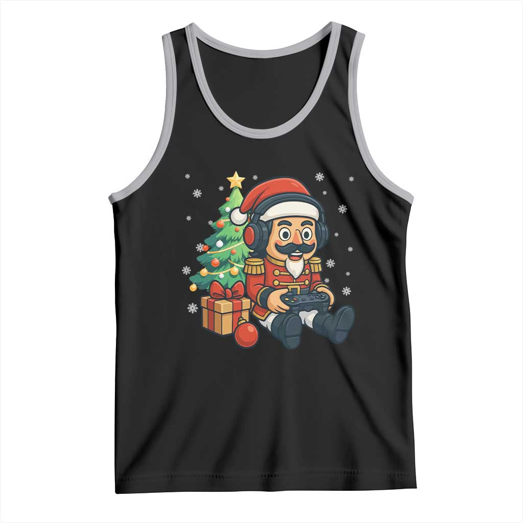 Funny Christmas Video Game Nutcracker Xmas Tree Gamer Tank Top TS11 Black Athletic Heather Print Your Wear