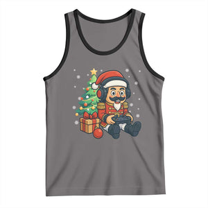 Funny Christmas Video Game Nutcracker Xmas Tree Gamer Tank Top TS11 Deep Heather Black Print Your Wear