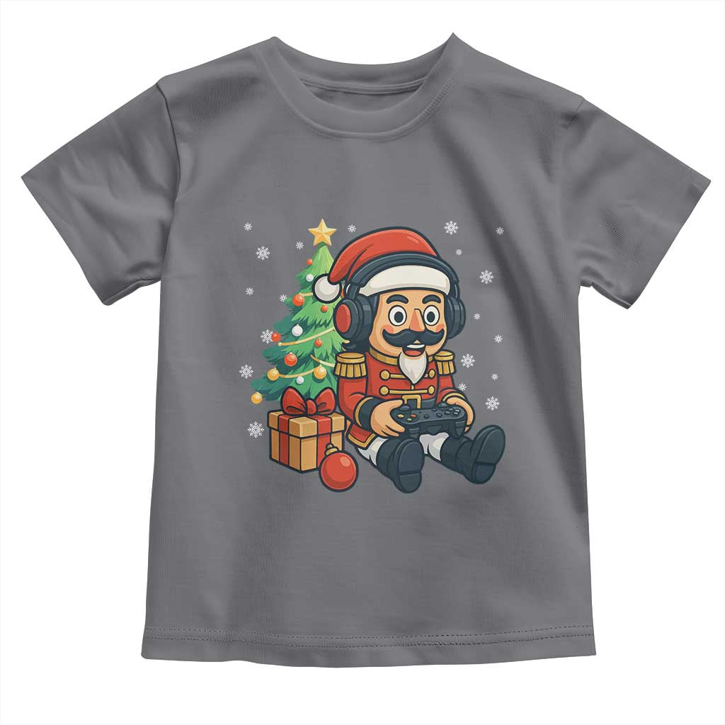 Funny Christmas Video Game Nutcracker Xmas Tree Gamer Toddler T Shirt TS11 Charcoal Print Your Wear
