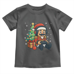 Funny Christmas Video Game Nutcracker Xmas Tree Gamer Toddler T Shirt TS11 Dark Heather Print Your Wear