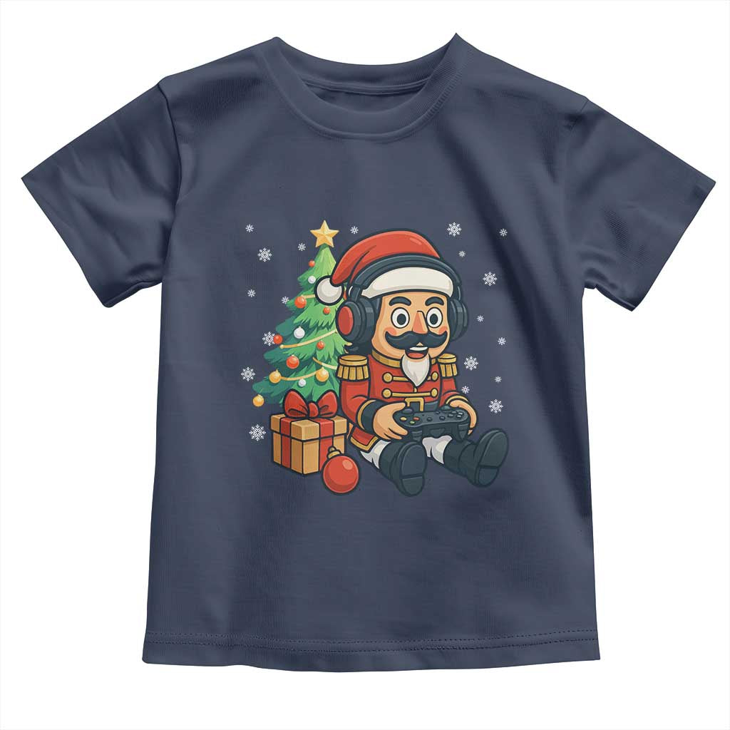 Funny Christmas Video Game Nutcracker Xmas Tree Gamer Toddler T Shirt TS11 Navy Print Your Wear