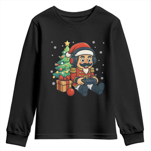 Funny Christmas Video Game Nutcracker Xmas Tree Gamer Youth Sweatshirt TS11 Black Print Your Wear