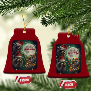 Funny Three Raccoons With The Moon Christmas Ceramic Ornament Santa Sleigh TS11 Print Your Wear