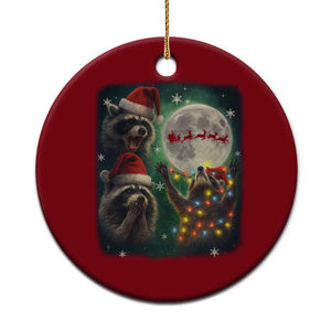 Funny Three Raccoons With The Moon Christmas Ceramic Ornament Santa Sleigh TS11 1pc Red Print Your Wear