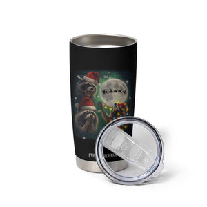 Funny Three Raccoons With The Moon Christmas Tumbler Cup Santa Sleigh TS11 Print Your Wear