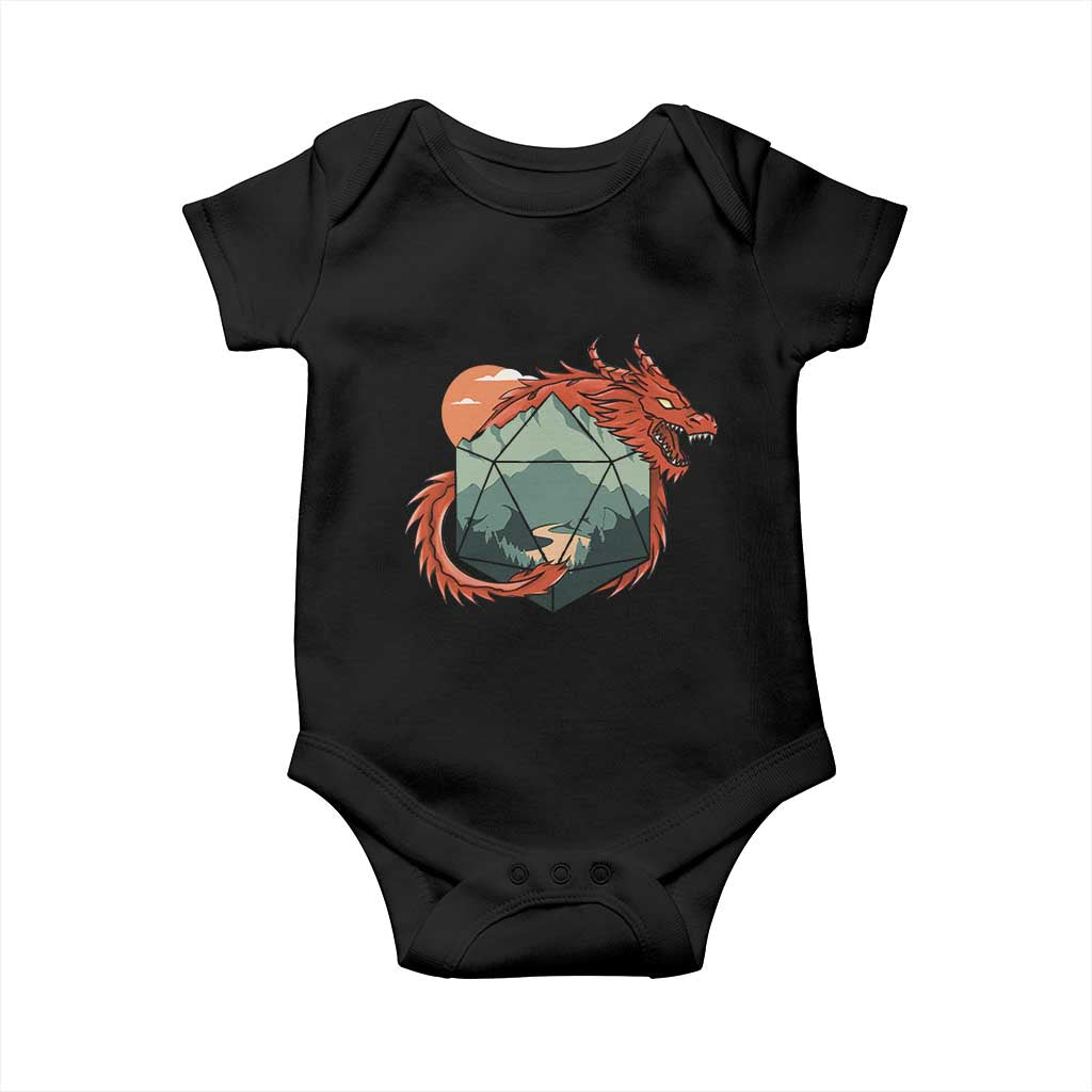 Funny Dragon Tabletop RPG Dice Game Baby Onesie TS11 Black Print Your Wear