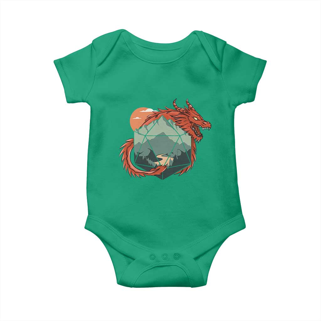 Funny Dragon Tabletop RPG Dice Game Baby Onesie TS11 Irish Green Print Your Wear