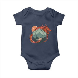 Funny Dragon Tabletop RPG Dice Game Baby Onesie TS11 Navy Print Your Wear