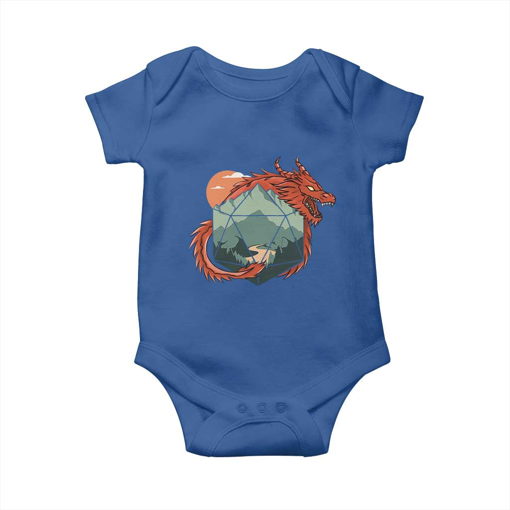 Funny Dragon Tabletop RPG Dice Game Baby Onesie TS11 Royal Blue Print Your Wear