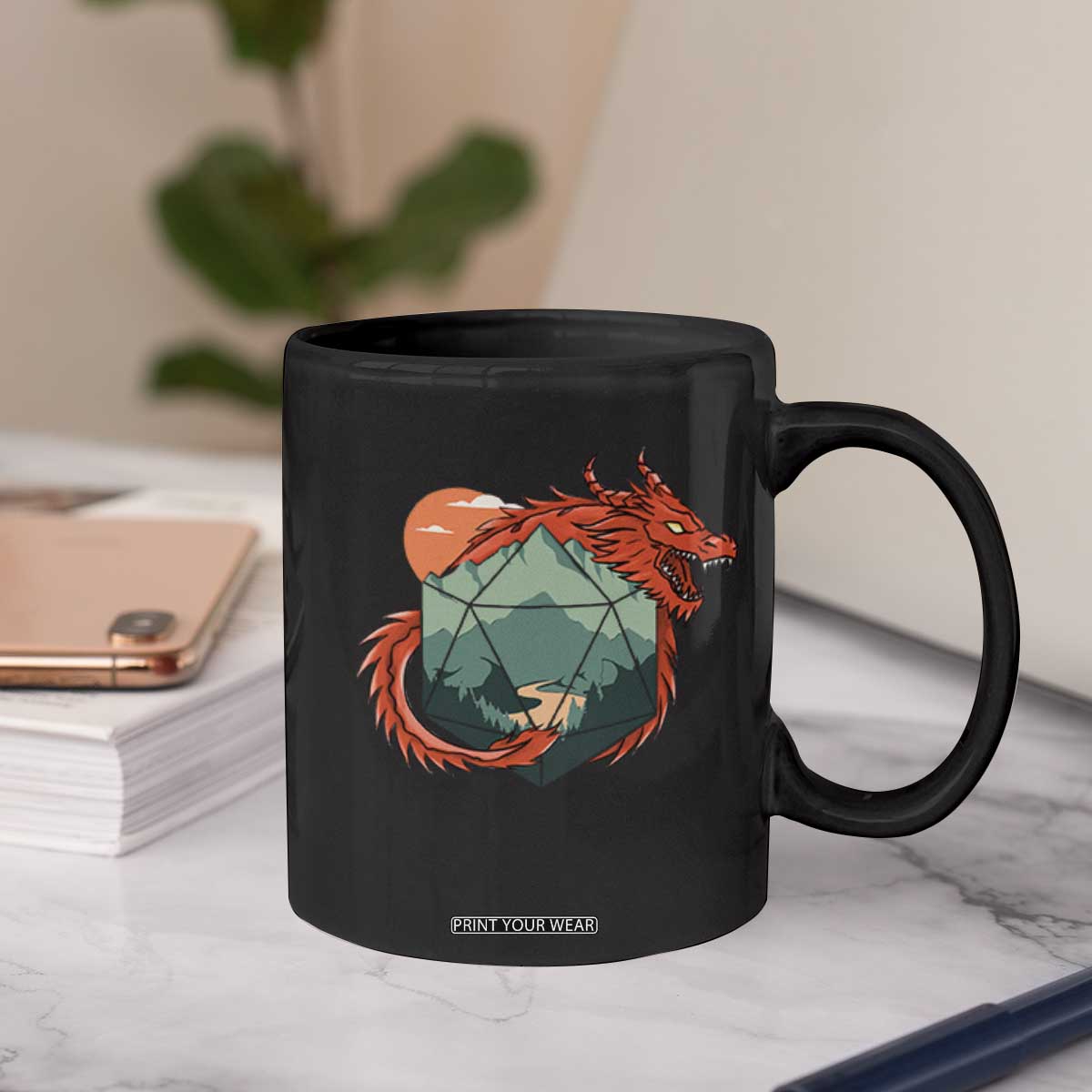 Funny Dragon Tabletop RPG Dice Game Coffee Mug TS11 Print Your Wear