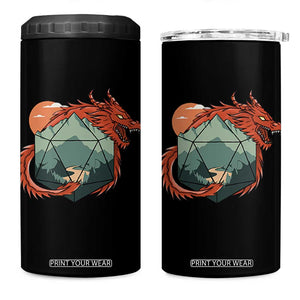 Funny Dragon Tabletop RPG Dice Game 4 in 1 Can Cooler Tumbler TS11 One Size: 16 oz Black Print Your Wear