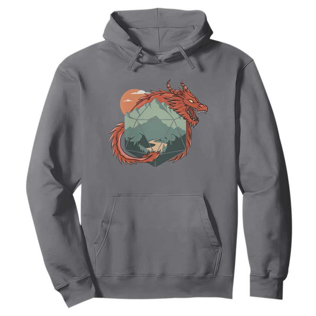 Funny Dragon Tabletop RPG Dice Game Hoodie TS11 Charcoal Print Your Wear