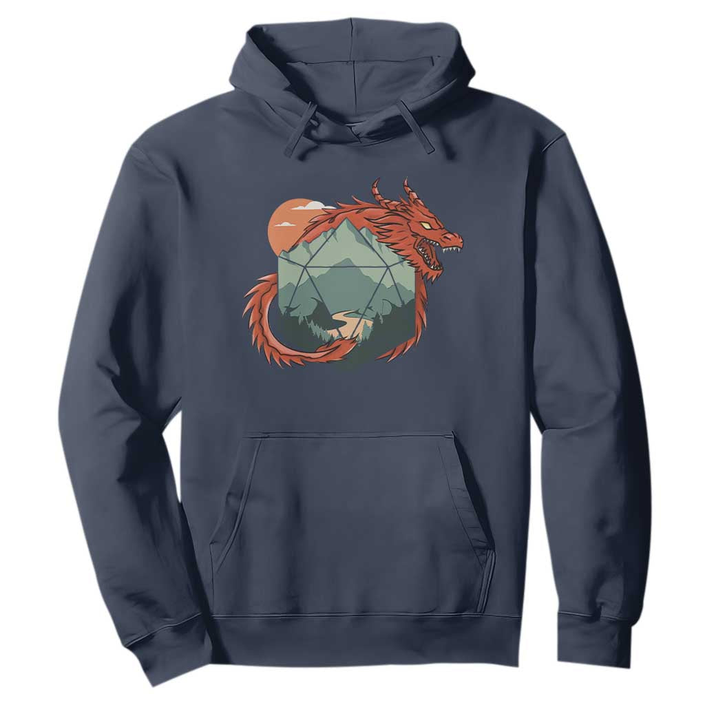 Funny Dragon Tabletop RPG Dice Game Hoodie TS11 Navy Print Your Wear