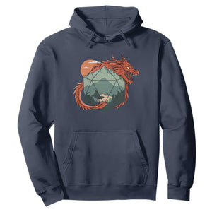 Funny Dragon Tabletop RPG Dice Game Hoodie TS11 Navy Print Your Wear