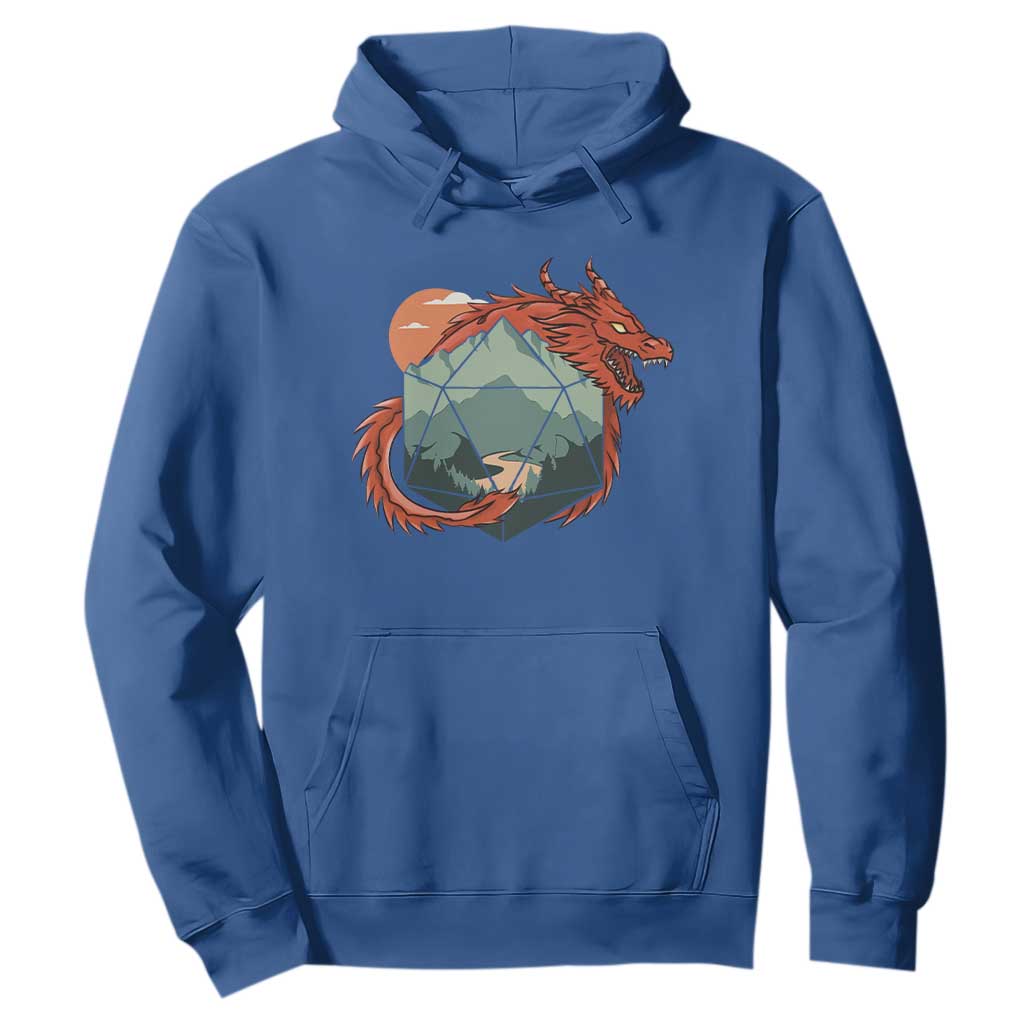 Funny Dragon Tabletop RPG Dice Game Hoodie TS11 Royal Blue Print Your Wear