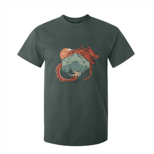 Funny Dragon Tabletop RPG Dice Game T Shirt For Kid TS11 Dark Forest Green Print Your Wear