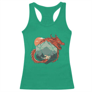 Funny Dragon Tabletop RPG Dice Game Racerback Tank Top TS11 Irish Green Print Your Wear