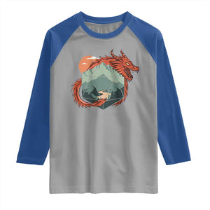 Funny Dragon Tabletop RPG Dice Game Raglan Shirt TS11 Sport Gray Royal Print Your Wear